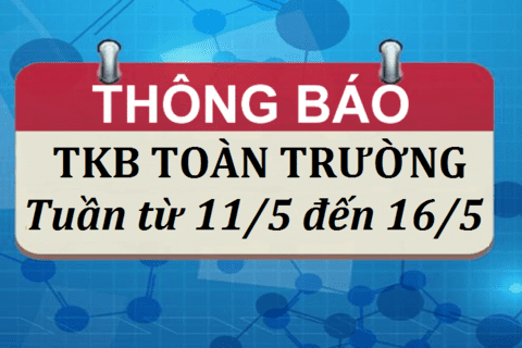 THỜI KHÓA BIỂU TỪ 11/5-16/5