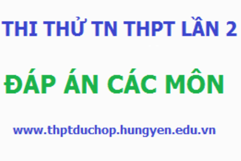 Phiếu Đáp án các môn thi thử TN THPT năm 2020 Lần 2