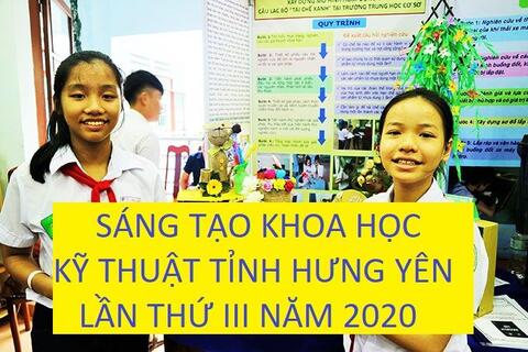 CUỘC THI SÁNG TẠO KHOA HỌC KỸ THUẬT TỈNH HƯNG YÊN LẦN THỨ III NĂM 2020