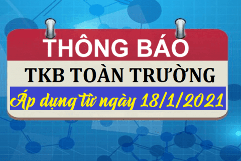 THỜI KHÓA BIỂU HK2 - TỪ 18/1/2021