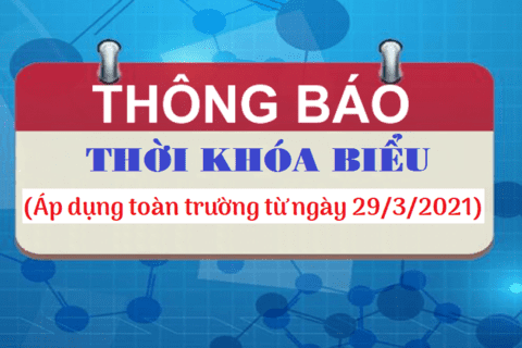 TKB từ ngày 29/3/2021