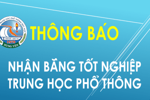 Thông báo trả bằng tốt nghiệp năm học 2020-2021.