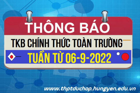 TKB tuần từ 06/9/2022