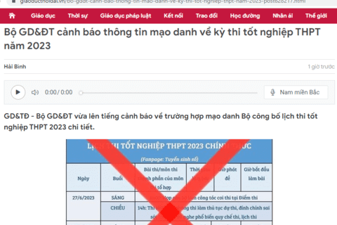 Bộ GD&ĐT CẢNH BÁO THÔNG TIN MẠO DANH về kỳ thi tốt nghiệp THPT năm 2023