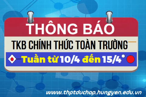 Thời khóa biểu từ 10/4/2023-15/4/2023