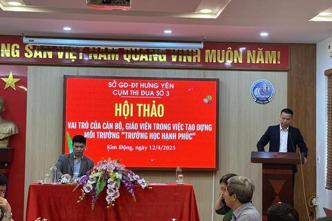Trường THPT Đức Hợp phối hợp cùng các trường THPT thuộc cụm thi đua số 3 tổ chức thành công Hội thảo về "Trường học hạnh phúc"