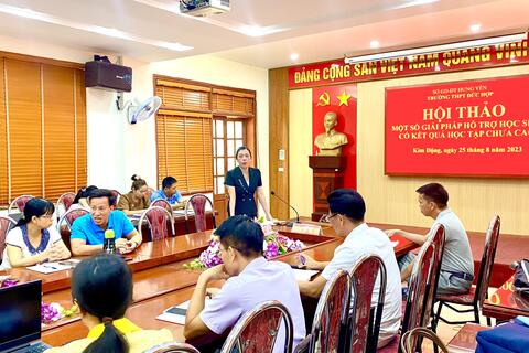 Trường THPT Đức Hợp tổ chức hội thảo biện pháp hỗ trợ học sinh có kết quả học tập chưa cao