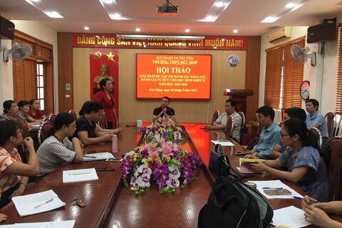 Trường THPT Đức Hợp tổ chức hội thảo giải pháp ôn tập thi đánh giá năng lực cho học sinh khối 12 năm học 2023-2024