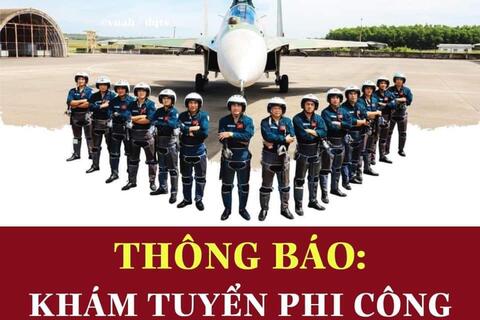 Thông báo khám tuyển Phi công Quân sự năm 2023