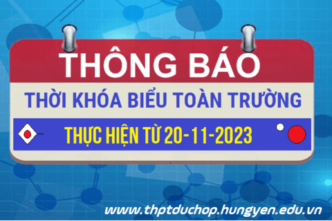 Thời khoá biểu từ 20/11