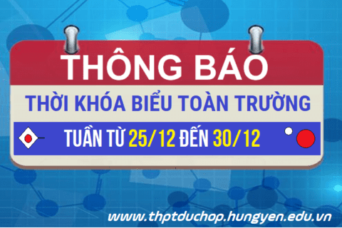 TKB TUẦN TỪ 25/12 ĐẾN 30/12