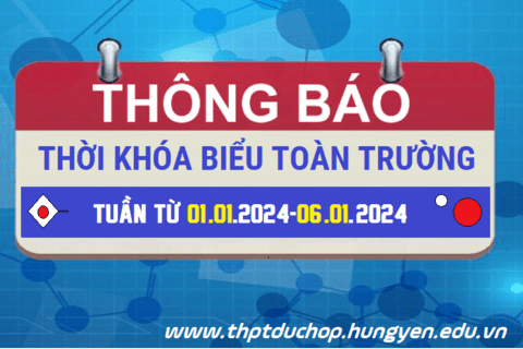 TKB TUẦN TỪ 01/01 ĐẾN 06/01/2024