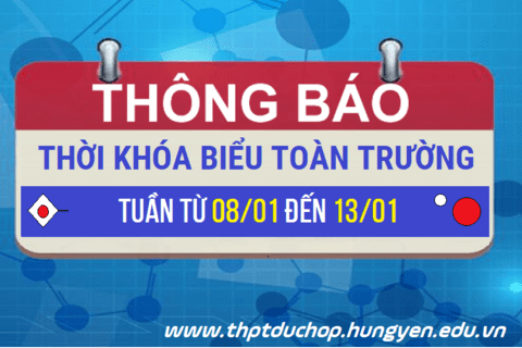 TKB TỪ 08/01 - 13/1/2024