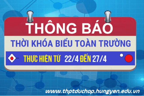 TKB TOÀN TRƯỜNG TỪ 22/4/27/4