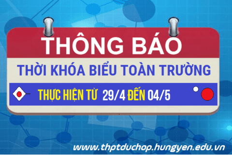 TKB TUẦN TỪ 29/4 ĐẾN 04/5