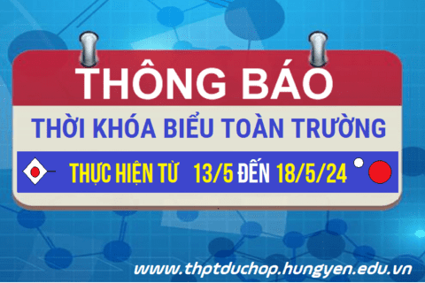 TKB TUẦN TỪ 13/5 ĐẾN 18/5
