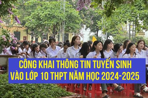 CÔNG KHAI THÔNG TIN TUYỂN SINH VÀO LỚP 10 THPT NĂM HỌC 2024-2025
