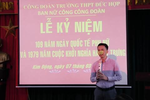 Hoạt động kỷ niệm ngày Quốc tế phụ nữ 8/3 và khởi nghĩa Hai Bà Trưng của trường THPT Đức Hợp