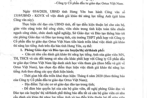 Thông báo lớp học thi chứng chỉ tiếng Anh